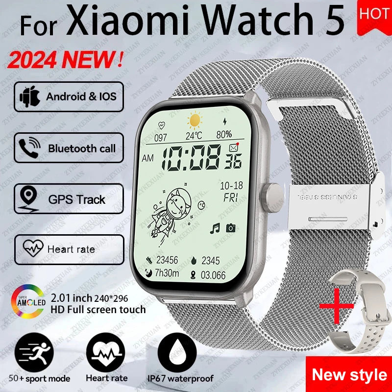 Watch 5 Global Version Smartwatches Men Women HD AMOLED Screen Heart Rate Waterproof Bluetooth Call GPS Track Sports Smart Watch