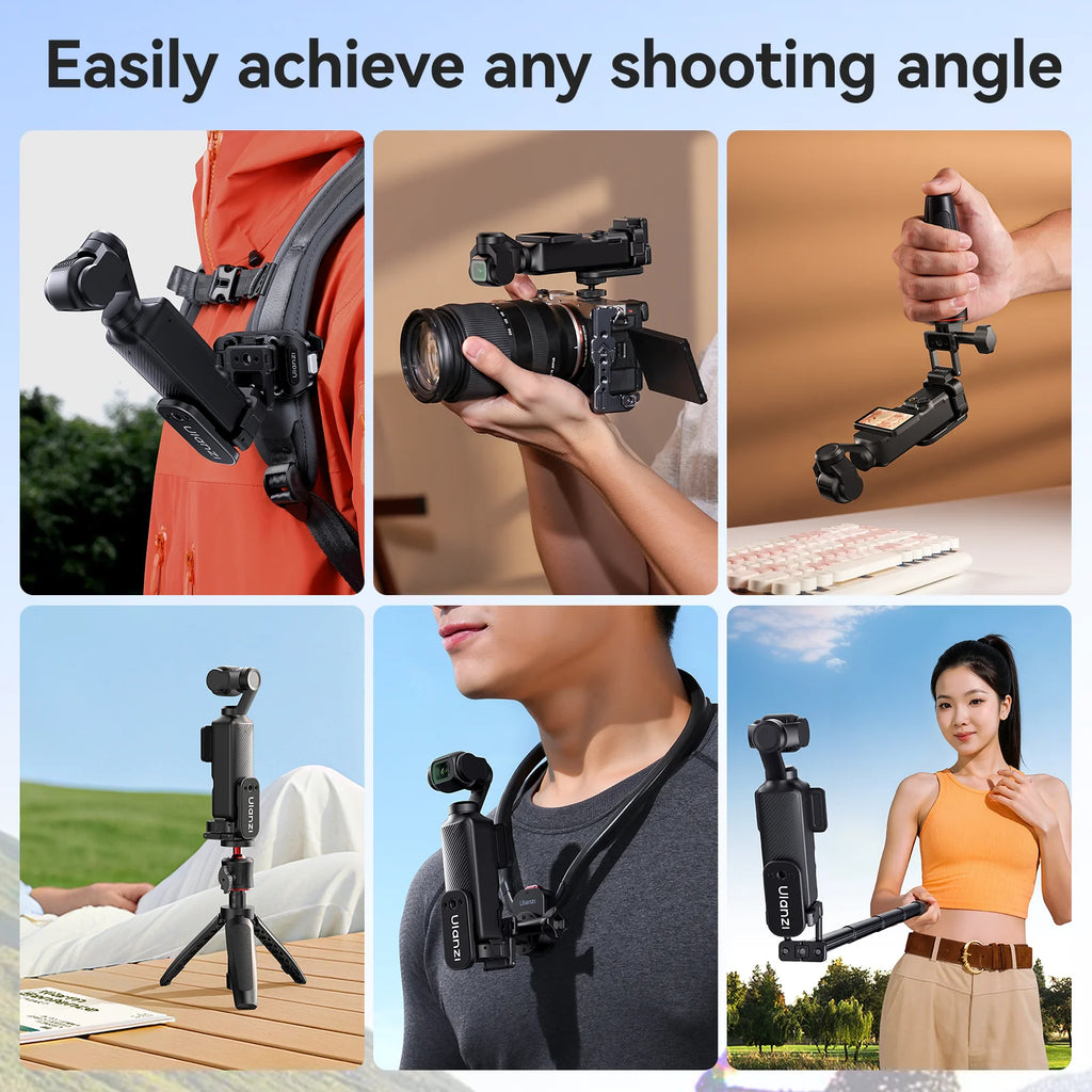Ulanzi PK16 Pocket3 Magnetic Mount for DJI Osmo Pocket4 3 Quick Release Adapter Frame Holder Outdoor Travel Vlogging Accessories