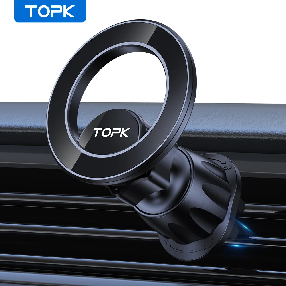 TOPK for Magsafe Car Phone Holder Mount,Magnetic Phone Holder for Car Air Vent 360° Rotation Phone Holders for All Mobile Phones
