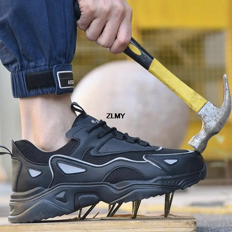 Big Size Women Safety Shoes Platform Steel Toe Sneaker Men Woman Work Safety Boots Breathable Light Industrial Work Shoes Female