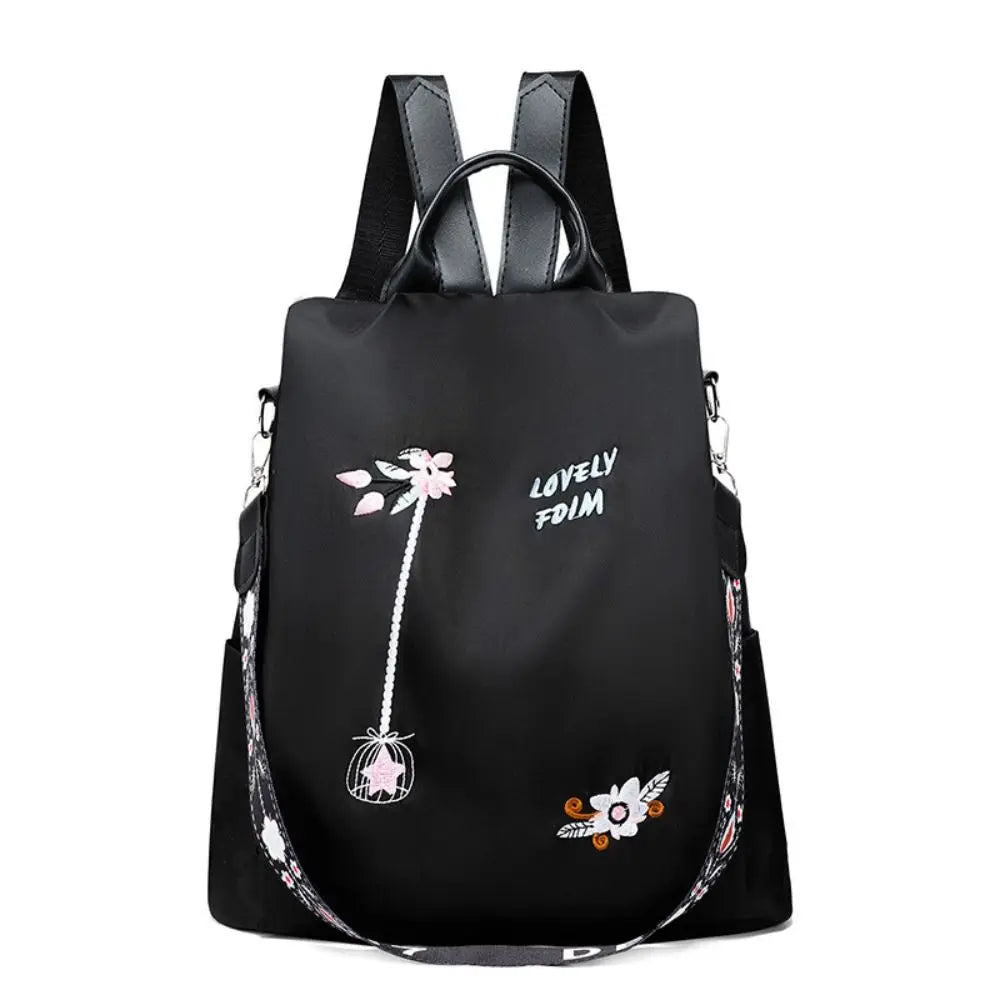Women Oxford Backpack Casual Embroidery Bag Designer Female Large Capacity Travel Waterproof Handbag Shopping Knaps School Bag