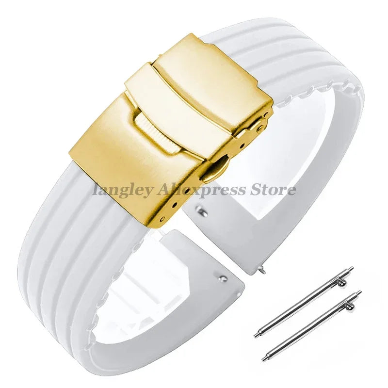 18mm 20mm 22mm 24mm Quick Release Silicone Watchband for Huawei Watch GT4/GT3 46mm for Seiko for Omega for Fossil Rubber Straps