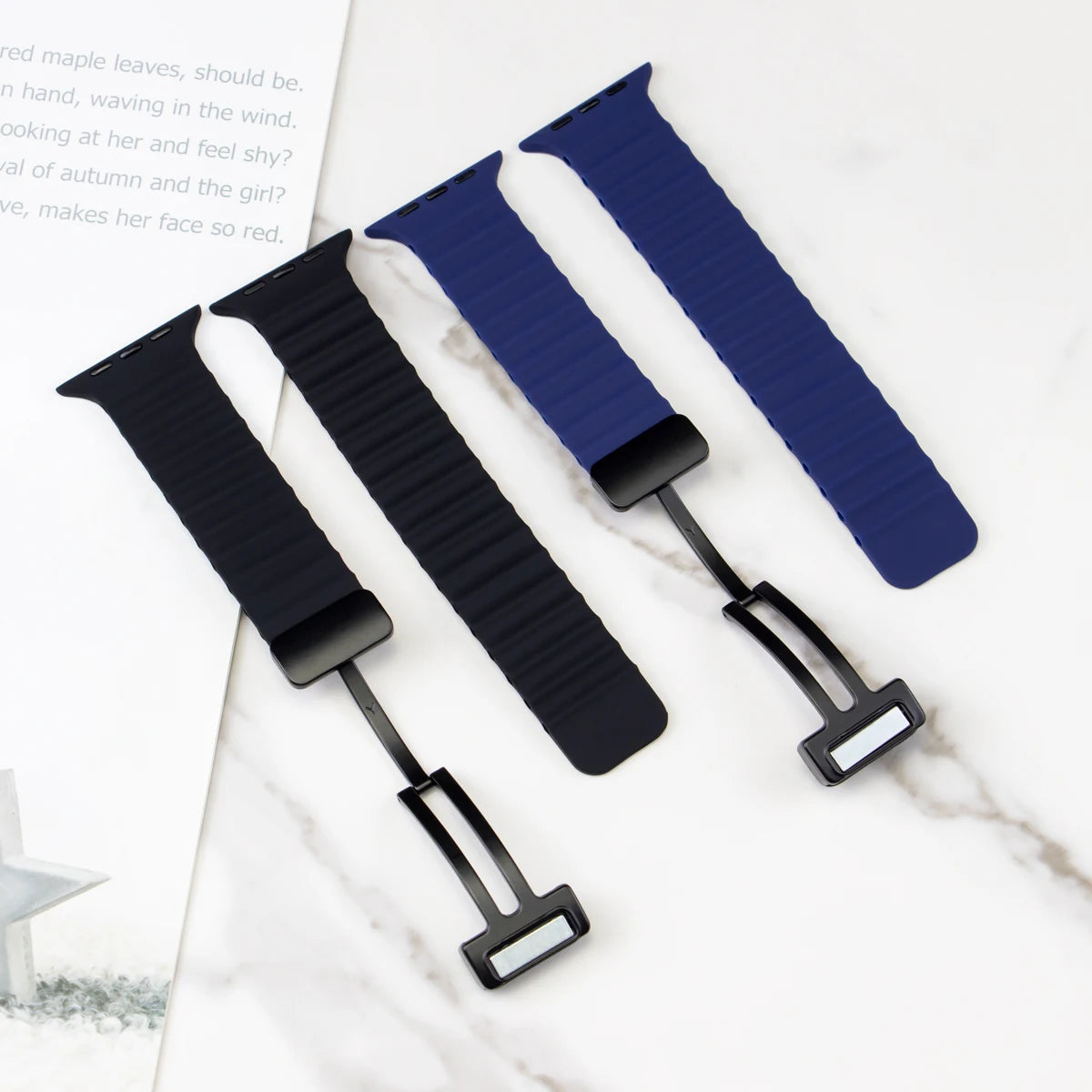 Silicone Strap For Apple watch band 49mm 45  44 40  41 38 42mm magnetic buckle bracelet iWatch Ultra series 7 6 3 se 8 9 Ultra 2