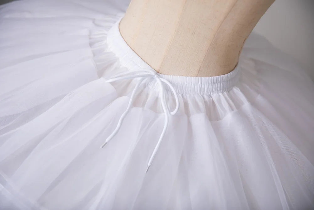 New Hot Sell 4 Hoops Big White Petticoat Super Fluffy Crinoline Slip Underskirt For Wedding Dress Bridal Gown In Stock