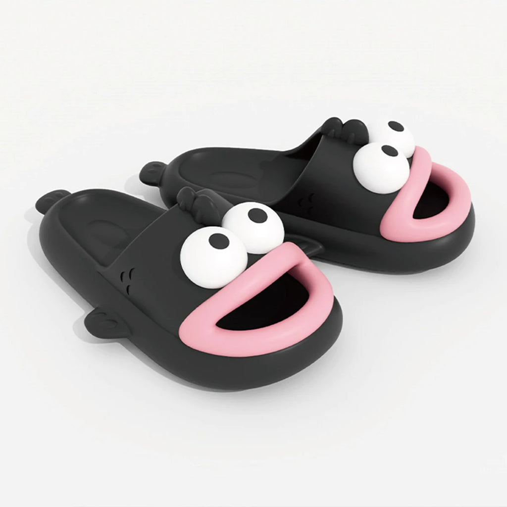 Cute Big Eyed Clown Fish Slippers for Women Summer Bathroom Anti slip Thick Sole Cool Slippers for External Wear