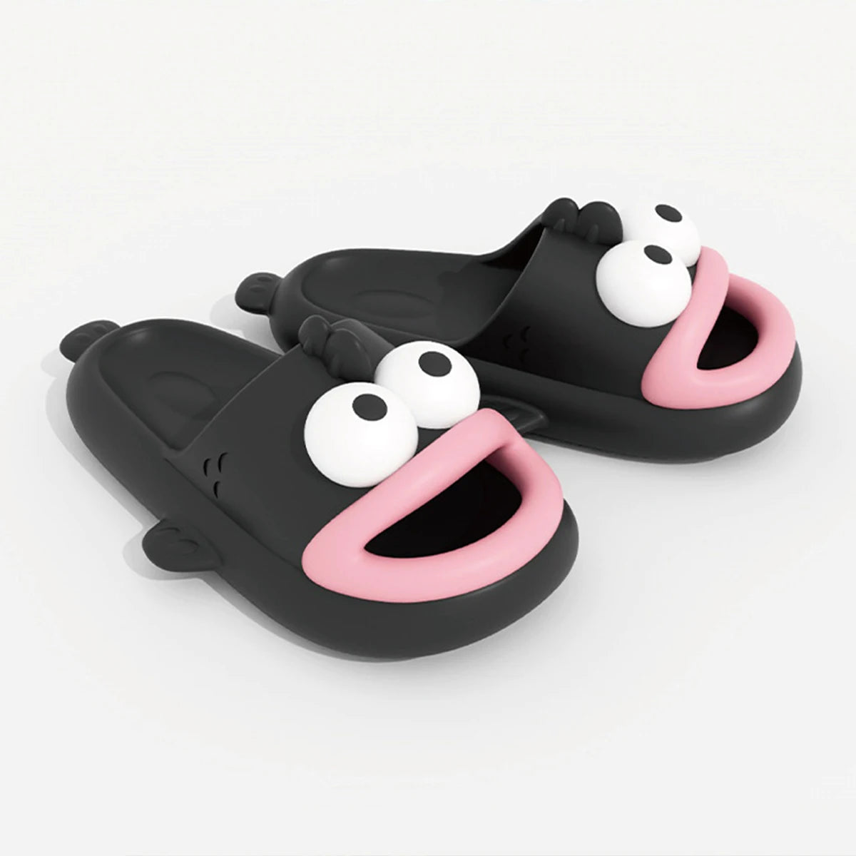 Cute Big Eyed Clown Fish Slippers for Women Summer Bathroom Anti slip Thick Sole Cool Slippers for External Wear