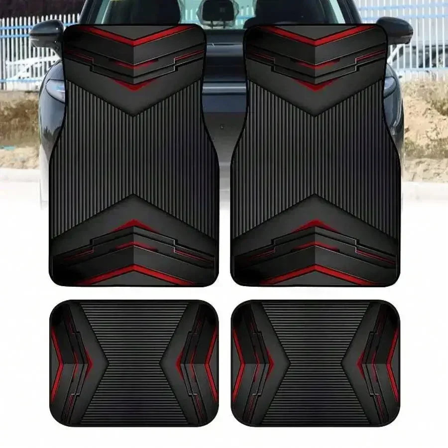 4PCS Universal Car Floor Mats - Durable Polyester Anti-Slip Mat for Sedan SUV Truck