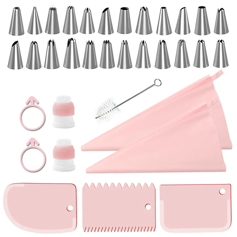 Piping Pastry Bag With Nozzles Set For Confectionery Tips Baking And Bakery Accessories Spatula Smoothing Cake Decoration Tools
