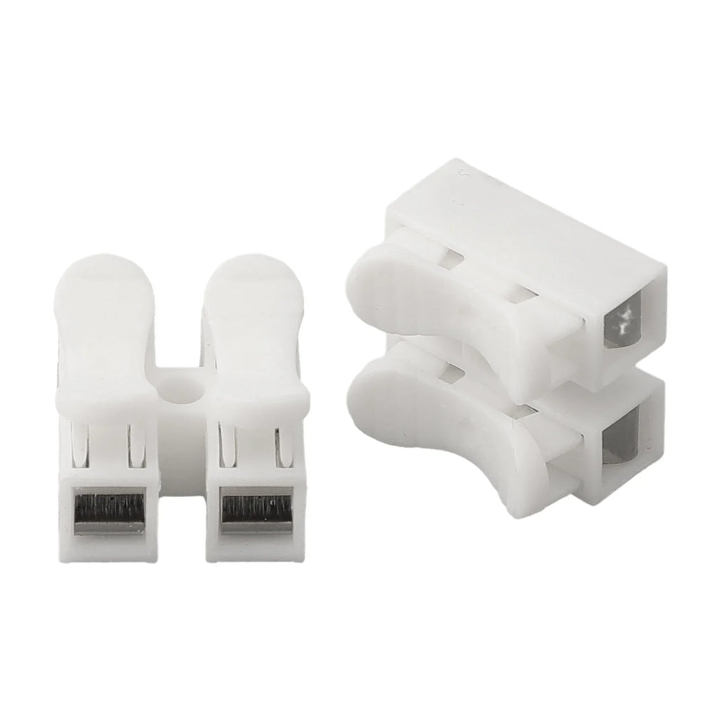 10 Pack CH2 Spring Terminal Block Connectors For LED Strips Fast Wire Connection No Screws Required 2-Pin DIN Type