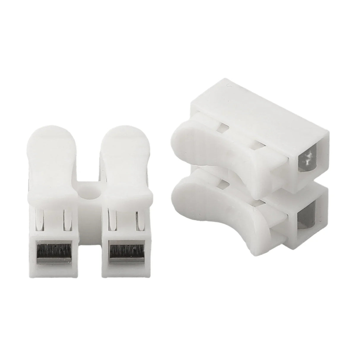 10 Pack CH2 Spring Terminal Block Connectors For LED Strips Fast Wire Connection No Screws Required 2-Pin DIN Type