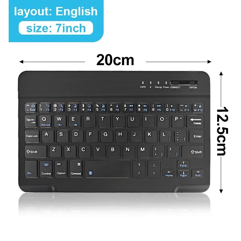 10inch Bluetooth Wireless Keyboard Rechargeable For Mobile Phones Tablet Russian Spanish French AZERT For Android ios Windows
