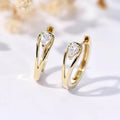 Dazzling Geometric White Zircon Hoop Earrings for Women Exquisite Fashion Engagement Wedding Earrings Jewelry