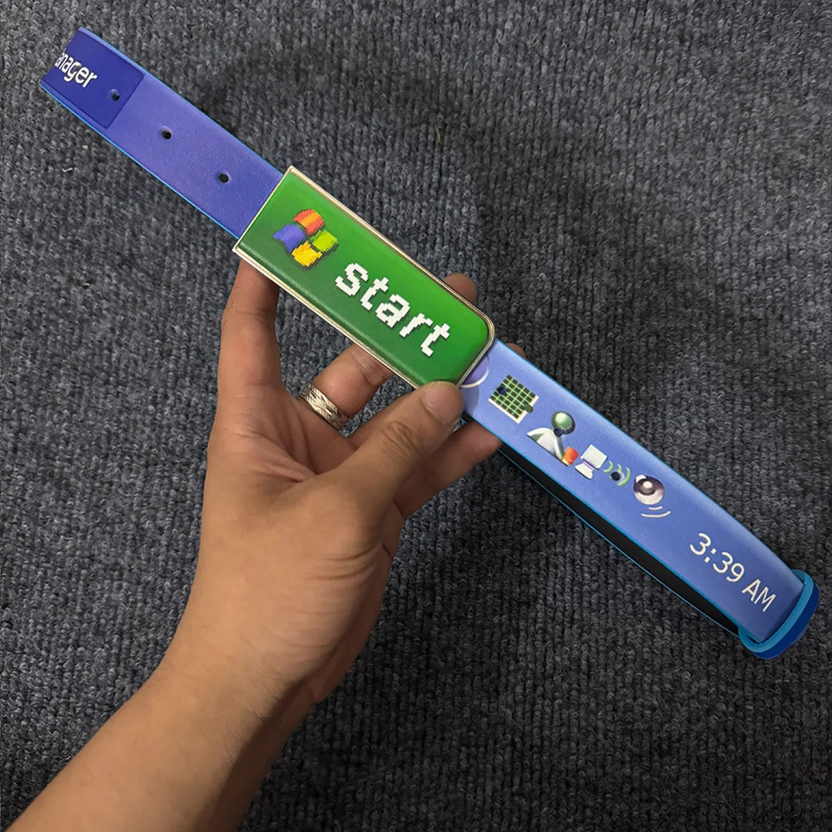 2.8cm Creative Retro Windows7 Taskbar Design Belt Unisex Y2K Men Women Internet Explorer Vintage Waist Belt for Streetwear Jeans