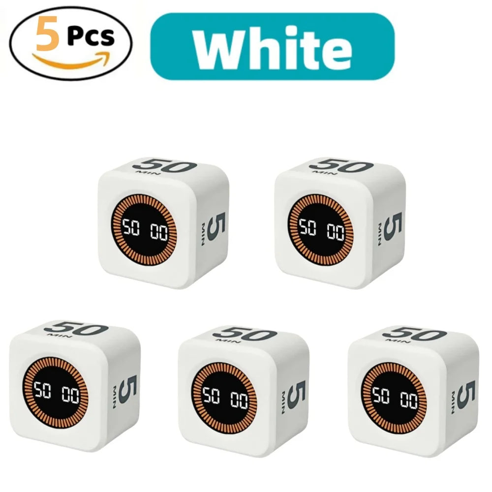 Pomodoro Timer -for Kitchen/Study/Shower Timer,Silent Flip Digital Visual egg Timer, 5/10/25/50min Cooking Gadgets Smart