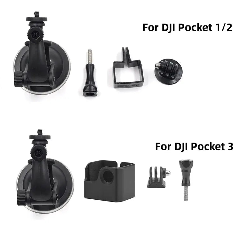 Gimbal Car Bracket Car Suction Cup Stable Mount Holder with Adapter Clip for DJI Pocket 3 Osmo Pocket 1/ 2 Camera  Accessories