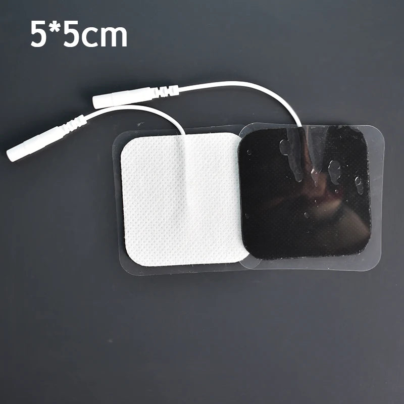 20/100p 5x5cm TENS Ems Nerve Muscle Stimulator Electrode Pads Gel Electrode Pads Tens Electrodes Acupuncture Machine 2mm Plug