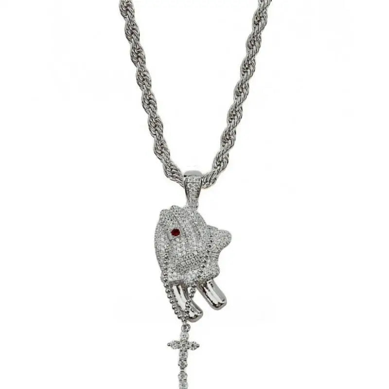 Men's Personality Is Cool, Ha's New Large Wing Pendant,  Copper Inlaid Zircon Fashionable Street Necklace Trend