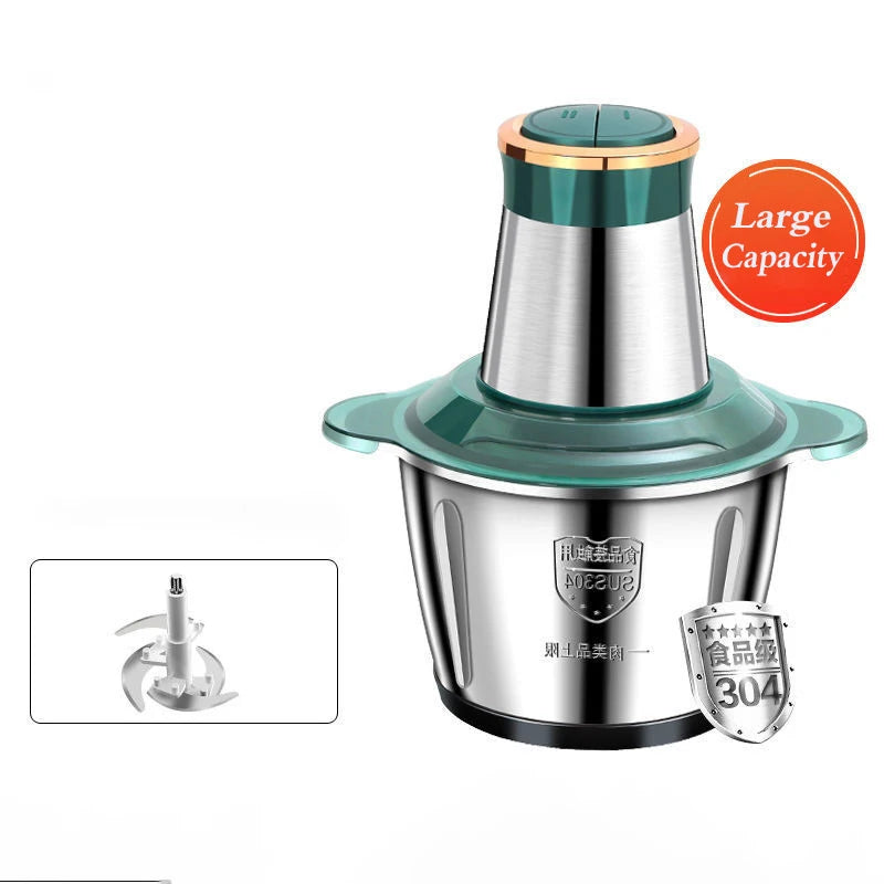 2L Electric Meat Grain Food Processor Chopper Stainless Steel Kitchen Machines Vegetable Chopper Slicer Machine Home Grinder