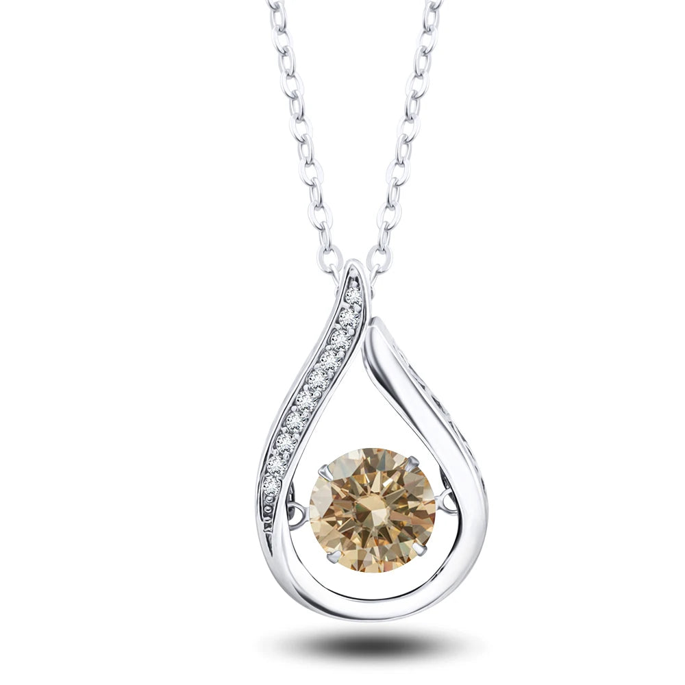 VVS1 D Color Moissanite Necklace For Women Fine Jewelry 925 Sterling Sliver Chain Plated 18k White Gold