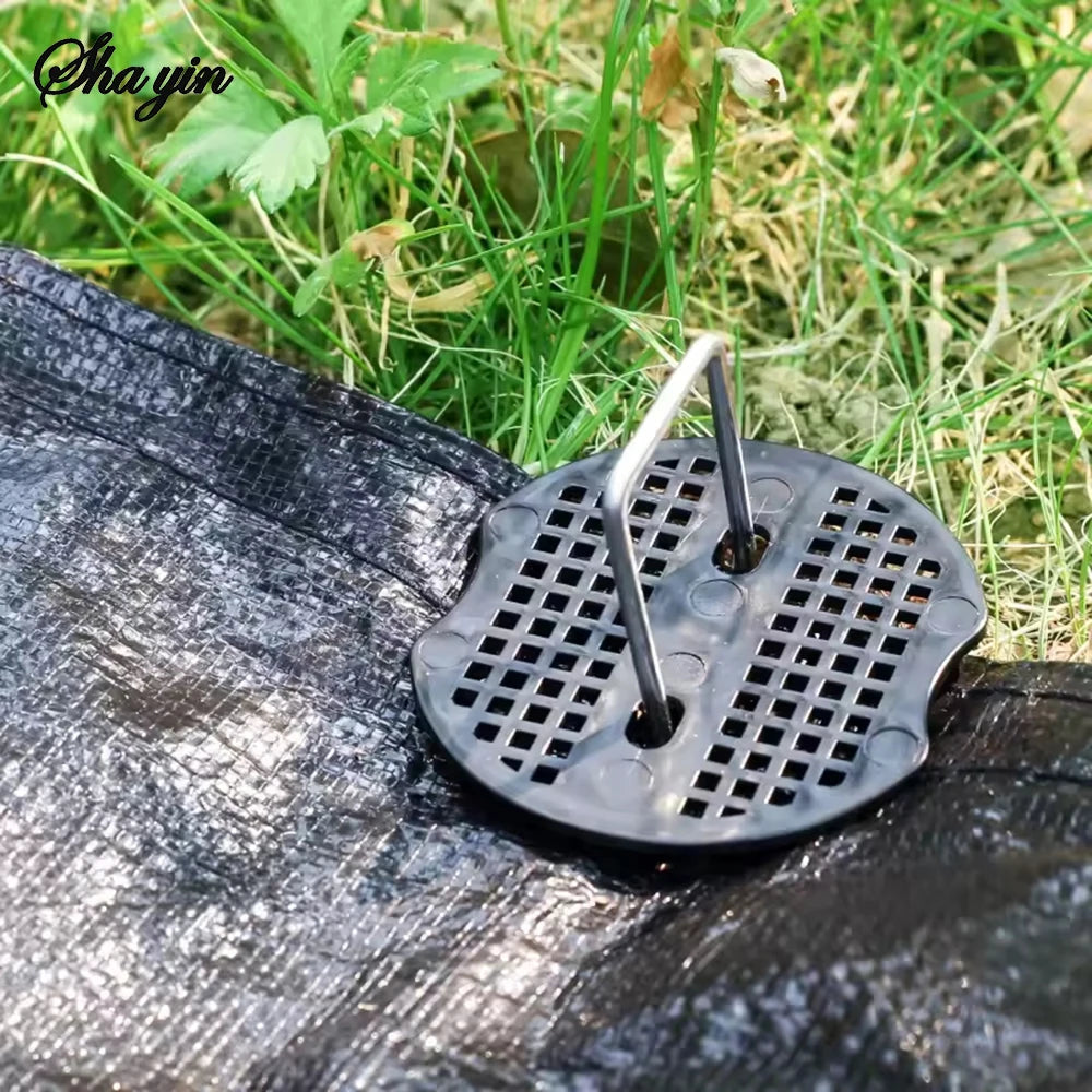 40/80Pcs U-shaped Ground Pegs with Buffer Washers for Securing Weed Landscape Fabric Netting Garden Lawn Accessories Garden Pegs