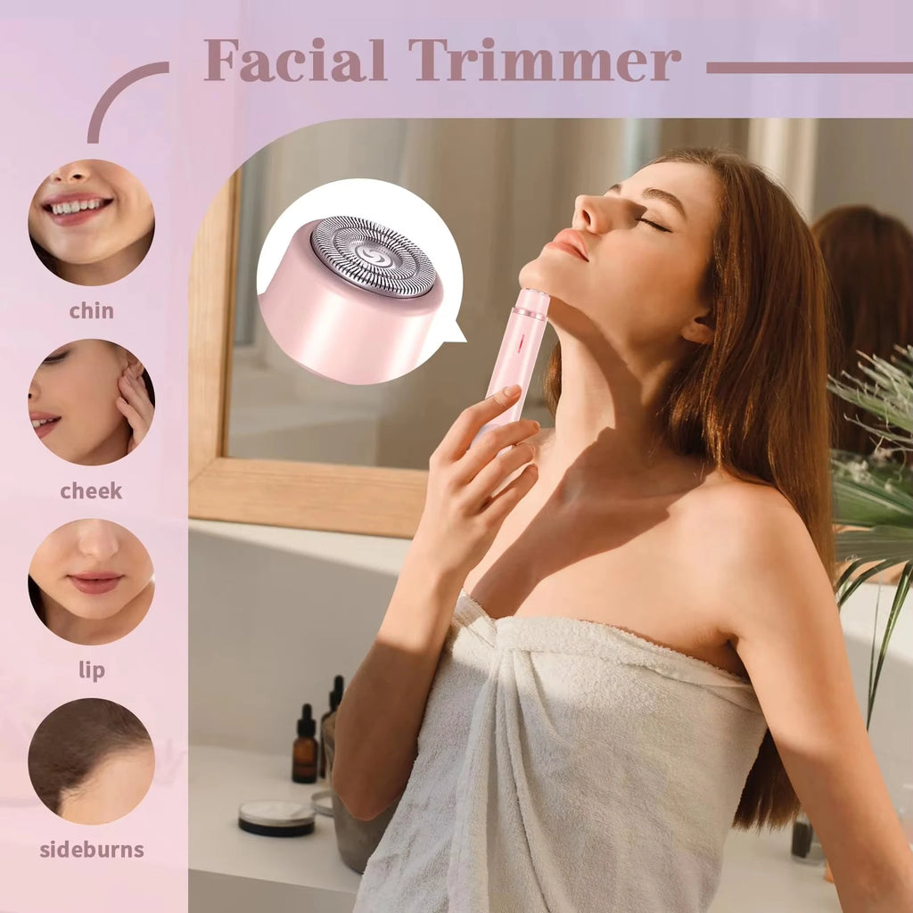 2026 Dual Head Hair Removal for Women Portable Float Blade Wet Dry Use Waterproof Painless Facial Trimmer Body Epilator ﻿