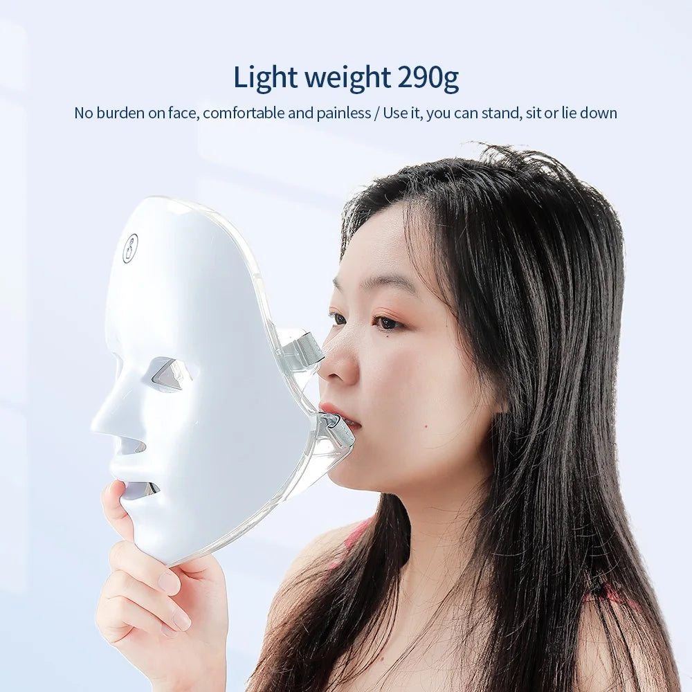 Wireless LED Face Mask 7 Colors Rechargeable Portable Facial Mask Skin Rejuvenation Skin Care Beauty Device