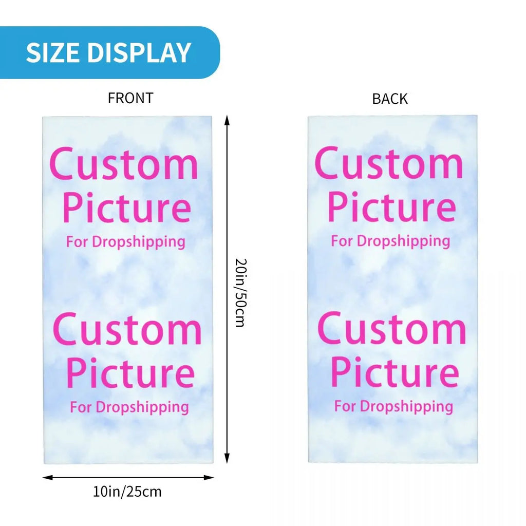 Custom Personalized Custom Photo Logo Neck Gaiter Women Men UV Protection Winter Customized DIY Print Bandana Scarf for Cycling