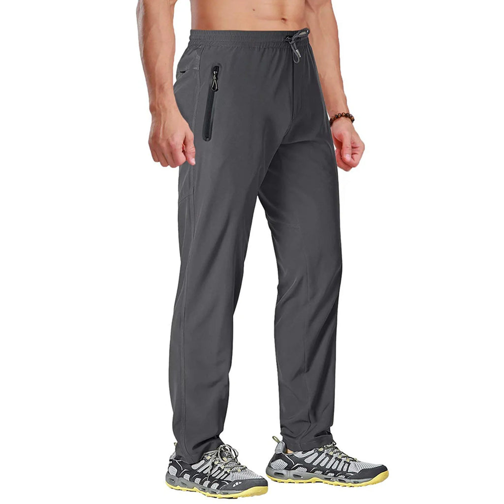 TACVASEN Outdoor Pants Men Quick Dry Straight Running Hiking Pants Elastic Lightweight Yoga Fitness Exercise Sweatpants Joggers