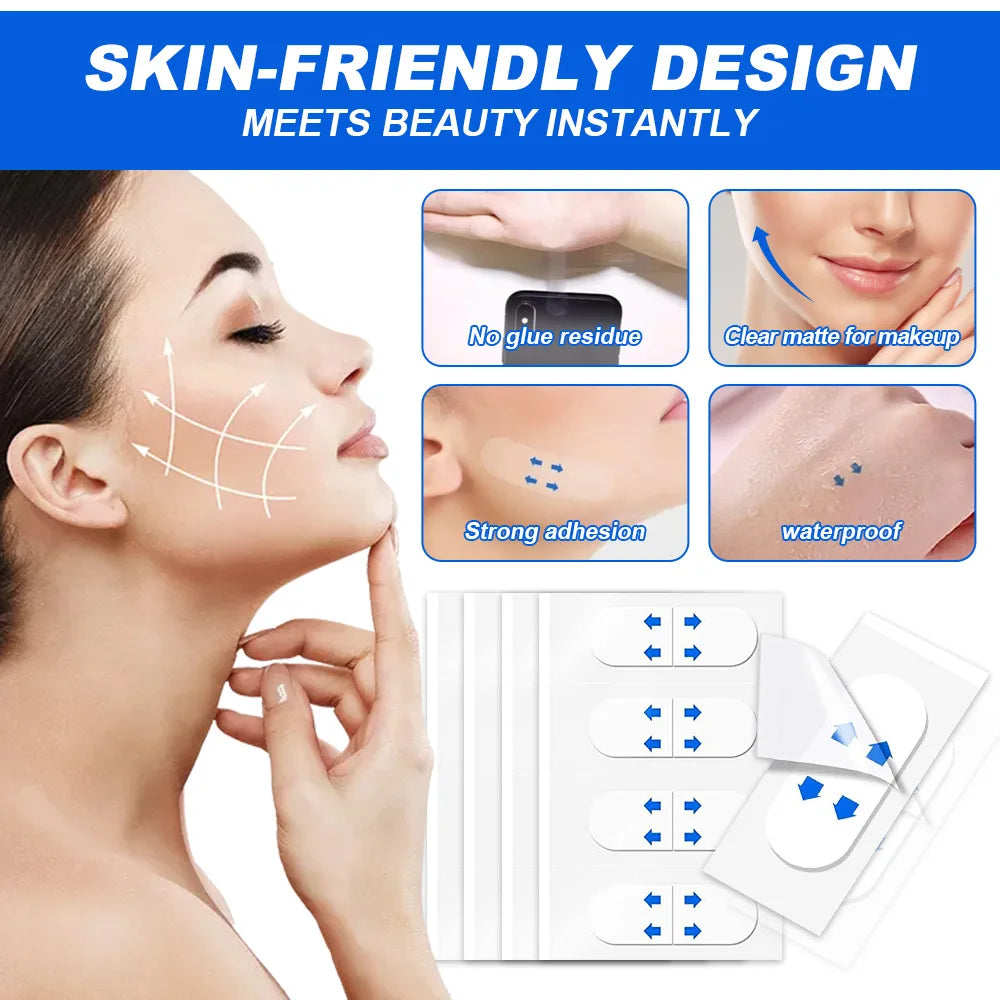 40/80pcs Invisible Face Lift Tape Ultra Thin V Shape Patches Lifting Tool for Tightening Sagging Facial Skin Sticker