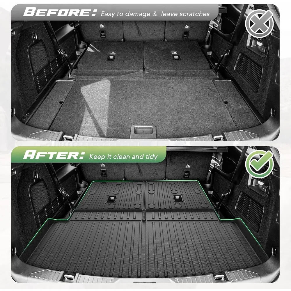 All Weather Floor Mats for Ford Explorer 2020-2026 6 Seats, Heavy Duty TPE Cargo Liner, Anti-Slip Car Accessories