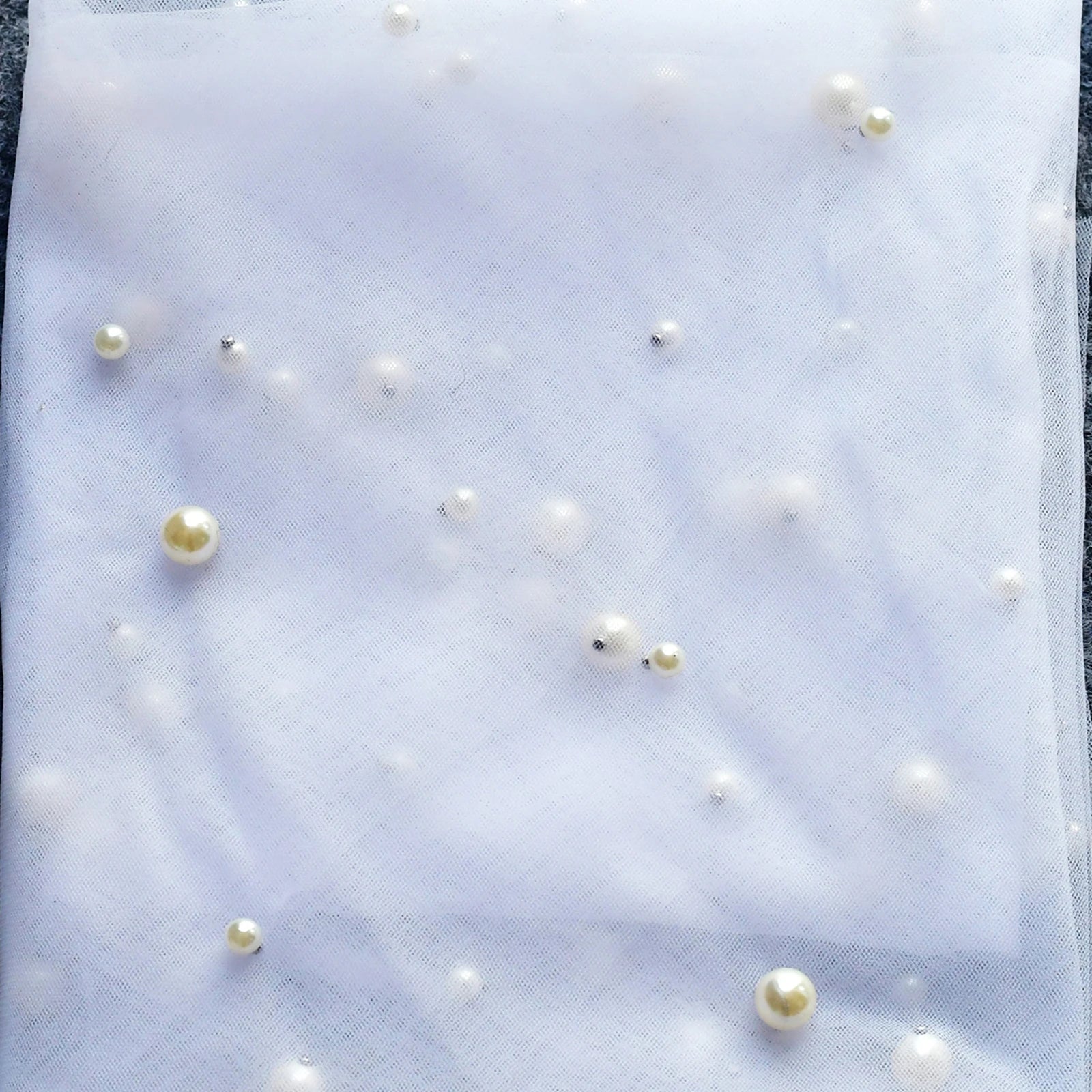 2 Tiers Wedding Veil Long Pearls Beaded Bridal Veils with Blusher Cover Face Cathedral Soft Tulle Wedding Accesories V171