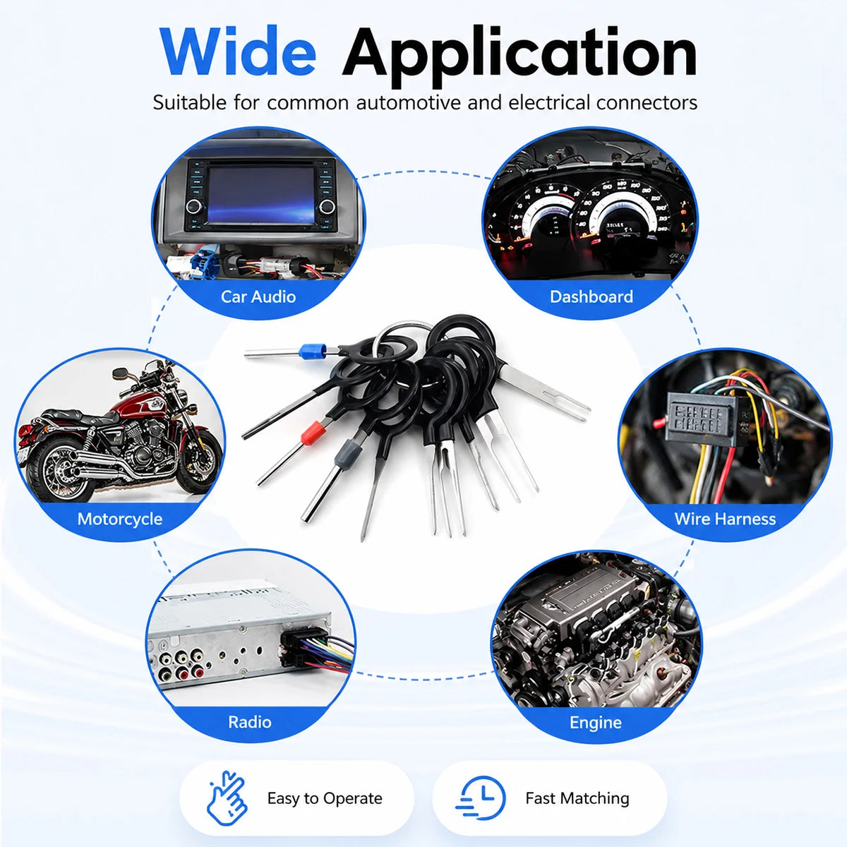 Lanke Electrical Connector Removal Tool Kit Automotive Terminal Pin Extractor Depinning Tool Set for Car Wire Harness Repair