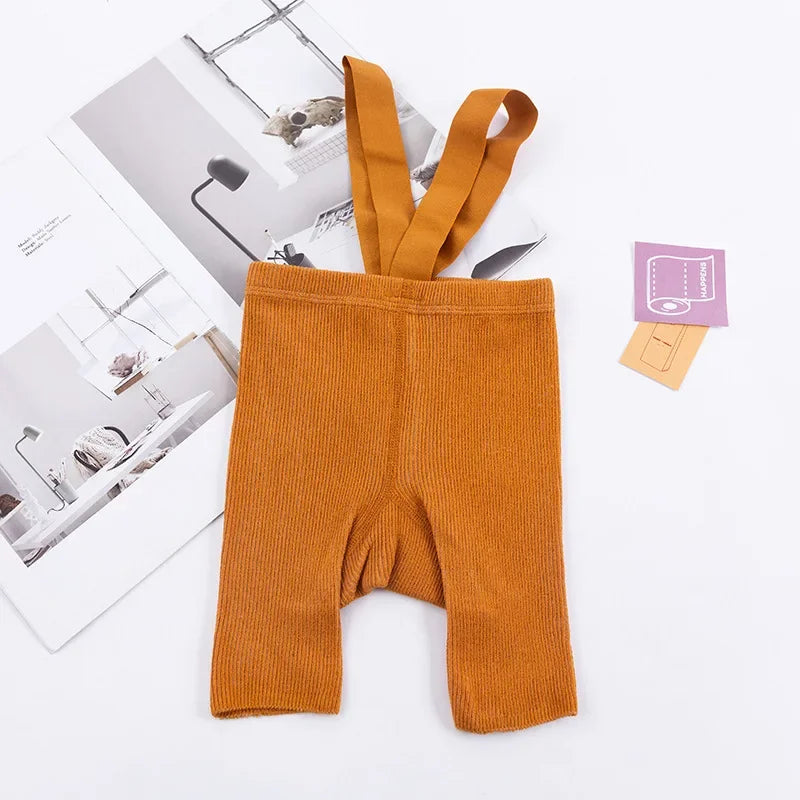 2026 Spring Summer Baby Shorty Tights New Soft Cotton Knit Kids Children Boy Girl Shorts Suspenders Tights