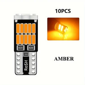 10PCS T10 W5W LED Bulbs - 6000K Cool White 4014 26SMD Canbus, Fits 168 194 5w5 for Car Interior & Signal Lights Upgrade