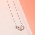 New 925 Sterling Silver Shiny Rectangle Double Zircon Circle CZ Zirconia Necklaces Pendants Gift For Girl Choker NK232