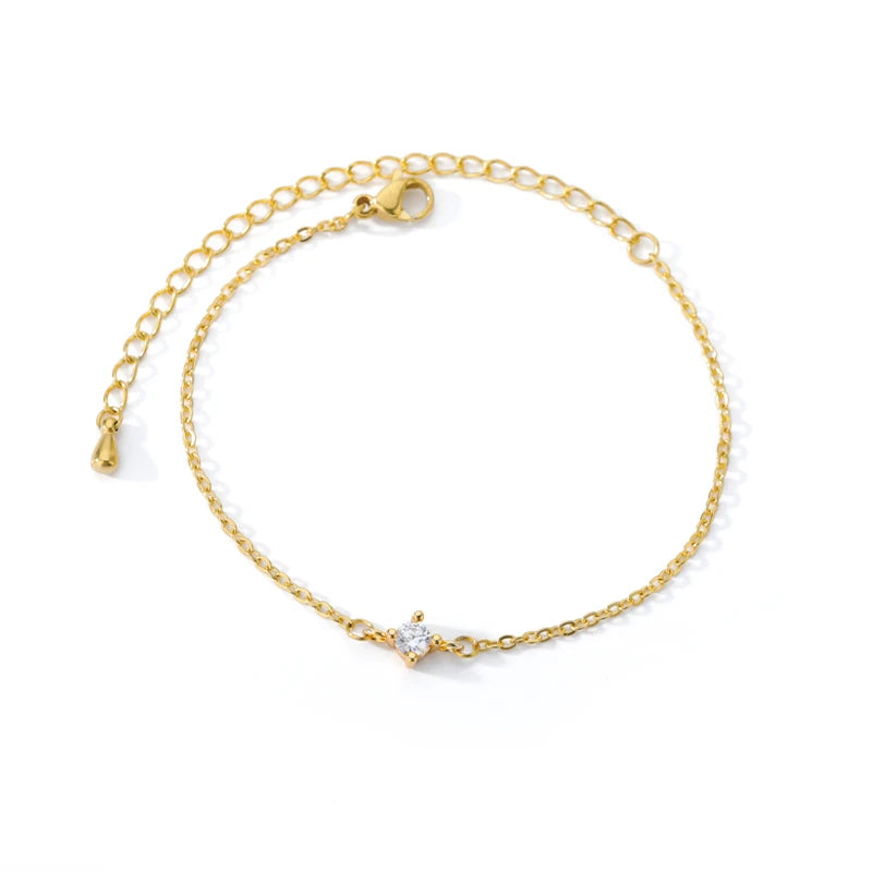 Stainless Steel Beaded Round Snake Chain Bracelets For Women Gold Color Geometric Bracelet Luxury Wedding Party Jewelry Gift