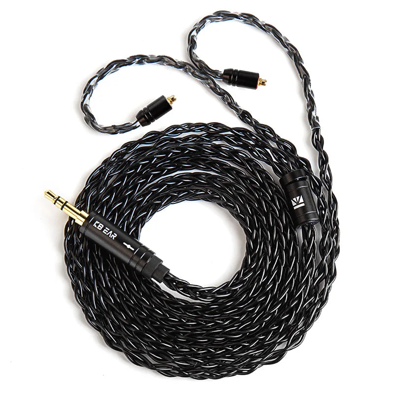 KBEAR ST12 8 Core HiFi Earphone 4N OFC Silver-Plated Upgraded Cable 3.5/4.4mm MMCX/0.78mm 2Pin for Lark Rosefinch KS1