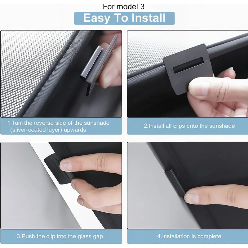 Sunroof Sunshade for Tesla Model 3 Old Version & Highland Refresh, Double-Layer Aluminum Foil Glass Roof Shade, Heat Reflective UV Protection Foldable Sunroof Cover