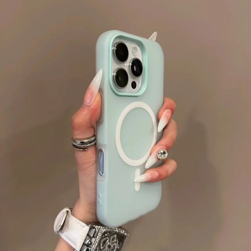 Luxury Candy Wireless Charge Matte Phone Case For iPhone 11 12 13 14 15 16 17 18 Pro Max Plus Air Magnetic Bumper Cover