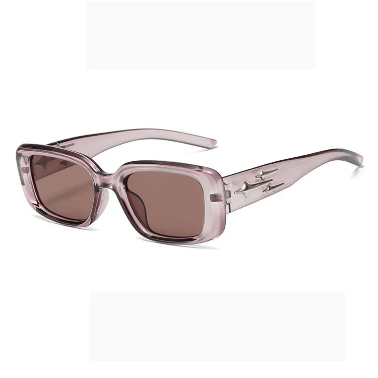 Retro Y2K Small Square Kitten Eye Sunglasses Women Men Fashion Colorful Mirror Lens Punk Sports UV Protection Sun Glasses
