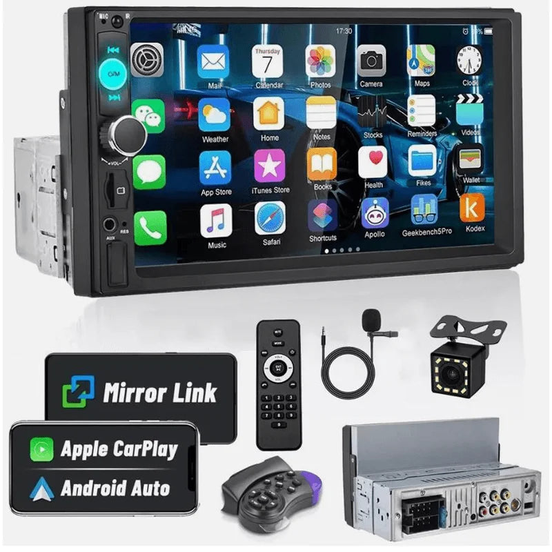 Quality 7inch Single 1Din Touch Screen Car Stereo Radio With Handle Remote Control Camera For Apple/Android CarPlay Bluetooth