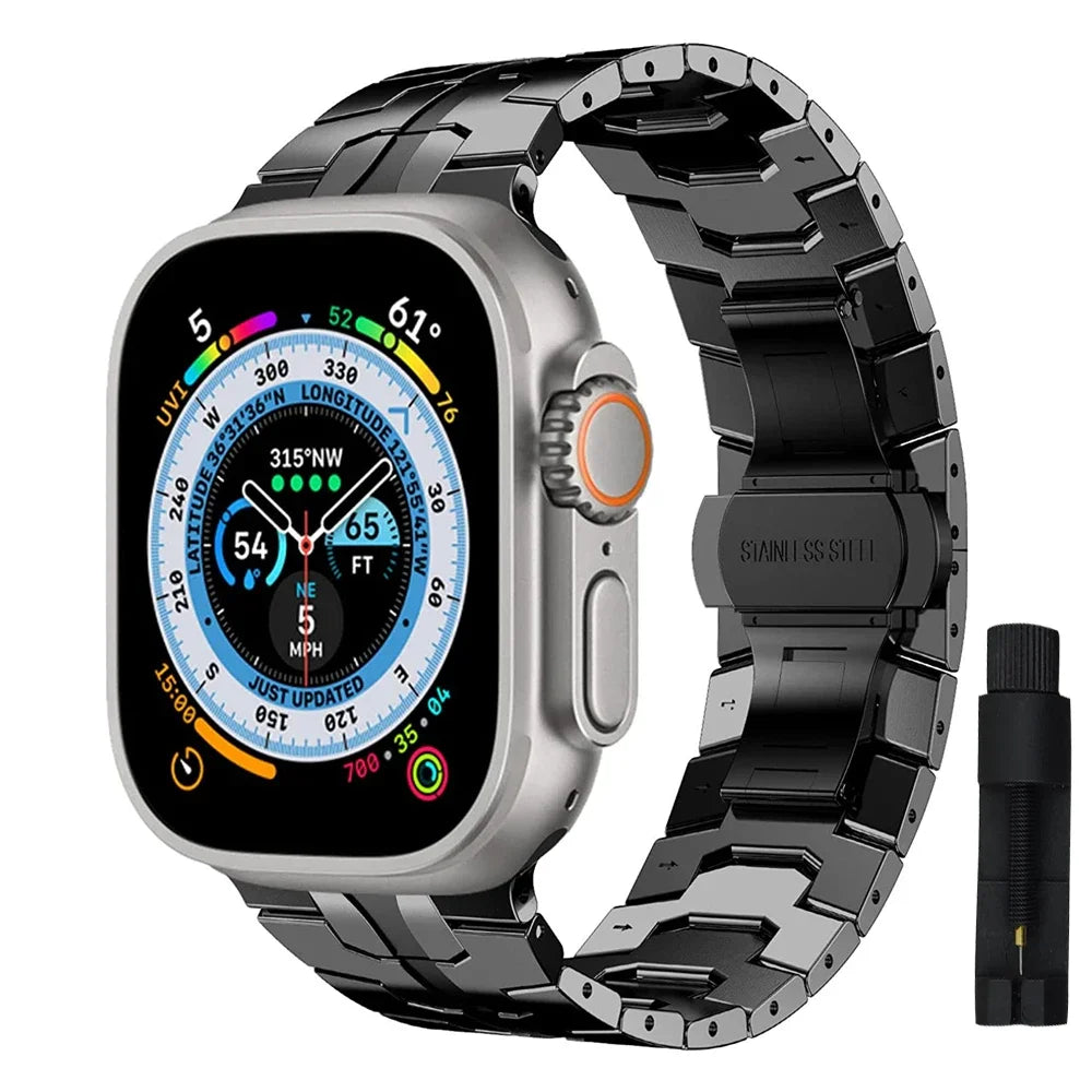 Ultra 2 Titanium Color Strap For Apple Watch 49mm 45 44mm 42 46mm Luxury Metal Band iWatch SE 38 40 41mm Stainless Steel Bracele