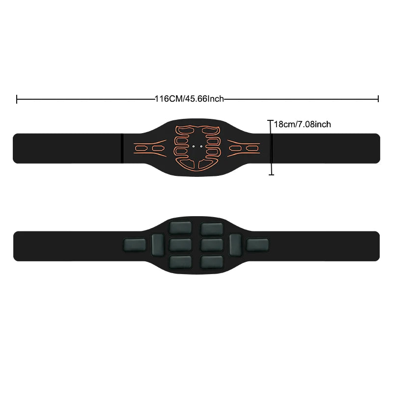 Abdominal Toning Belt Smart Abs Trainer Muscle Toner Body Waist Massager Slimming Belt Home Gym Fitness Equipment USB Recharge