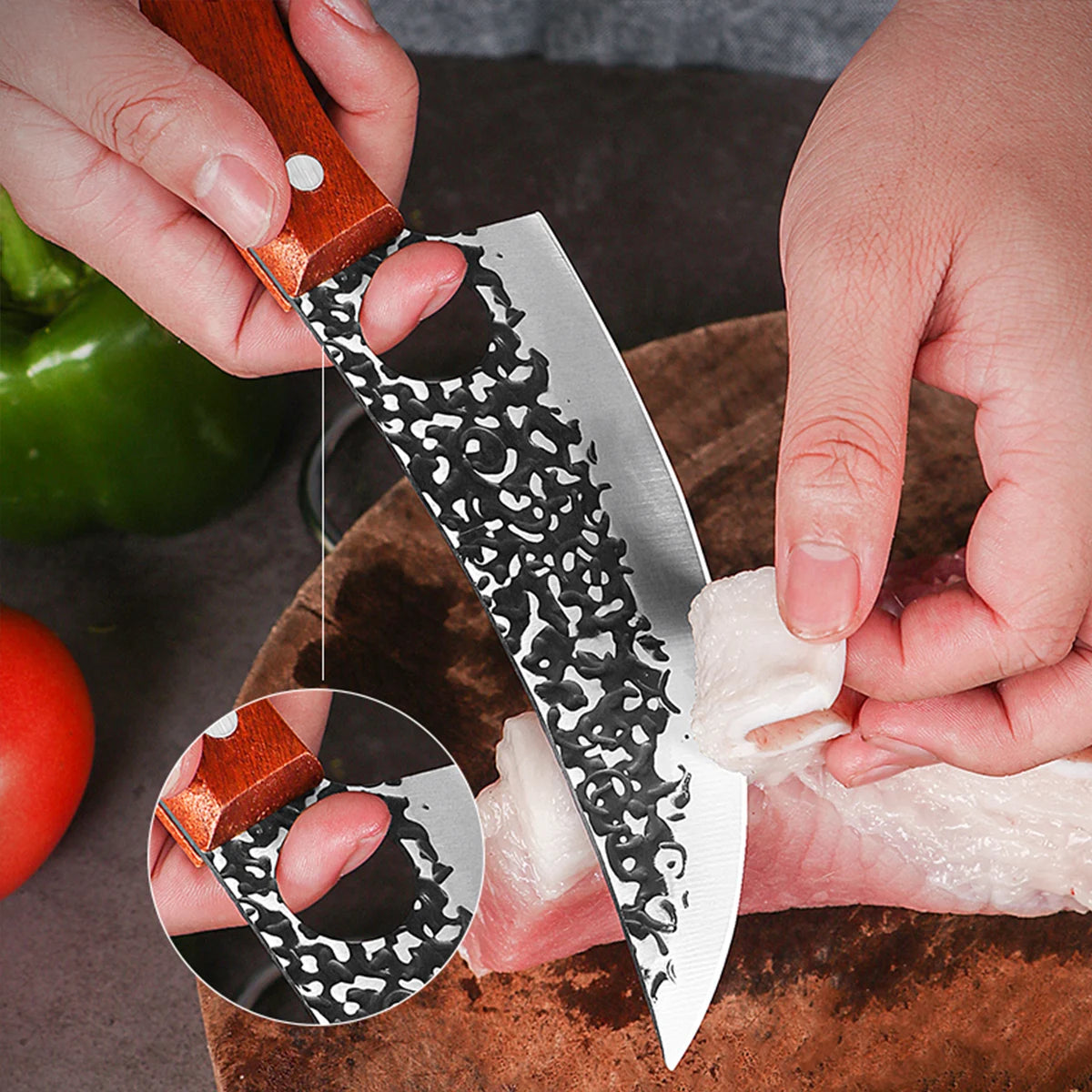 Handmade Forged Kitchen Knife Butcher Knife Boning Knives Meat Cleaver Vegetables Cutter Professional Household Chef Cook Knife