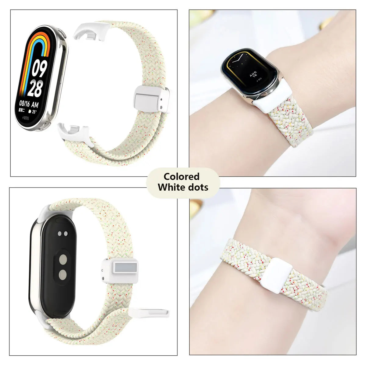 Suitable for Xiaomi Band 8 Wristband, Nylon Braided Strap, Magnet Buckle, Luxury Personality, Mi Band 8 Replacement Strap