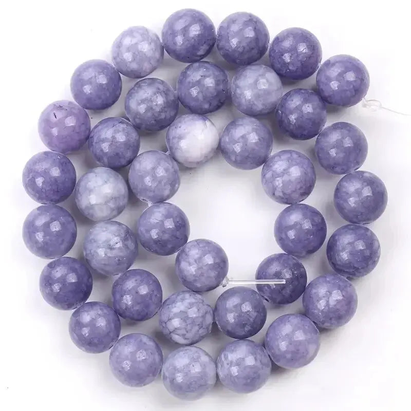 Natural Angelite Stone Loose Beads For Jewelry Making Diy Bracelets Necklace 15" Cord Not Included 6mm 8mm 10mm