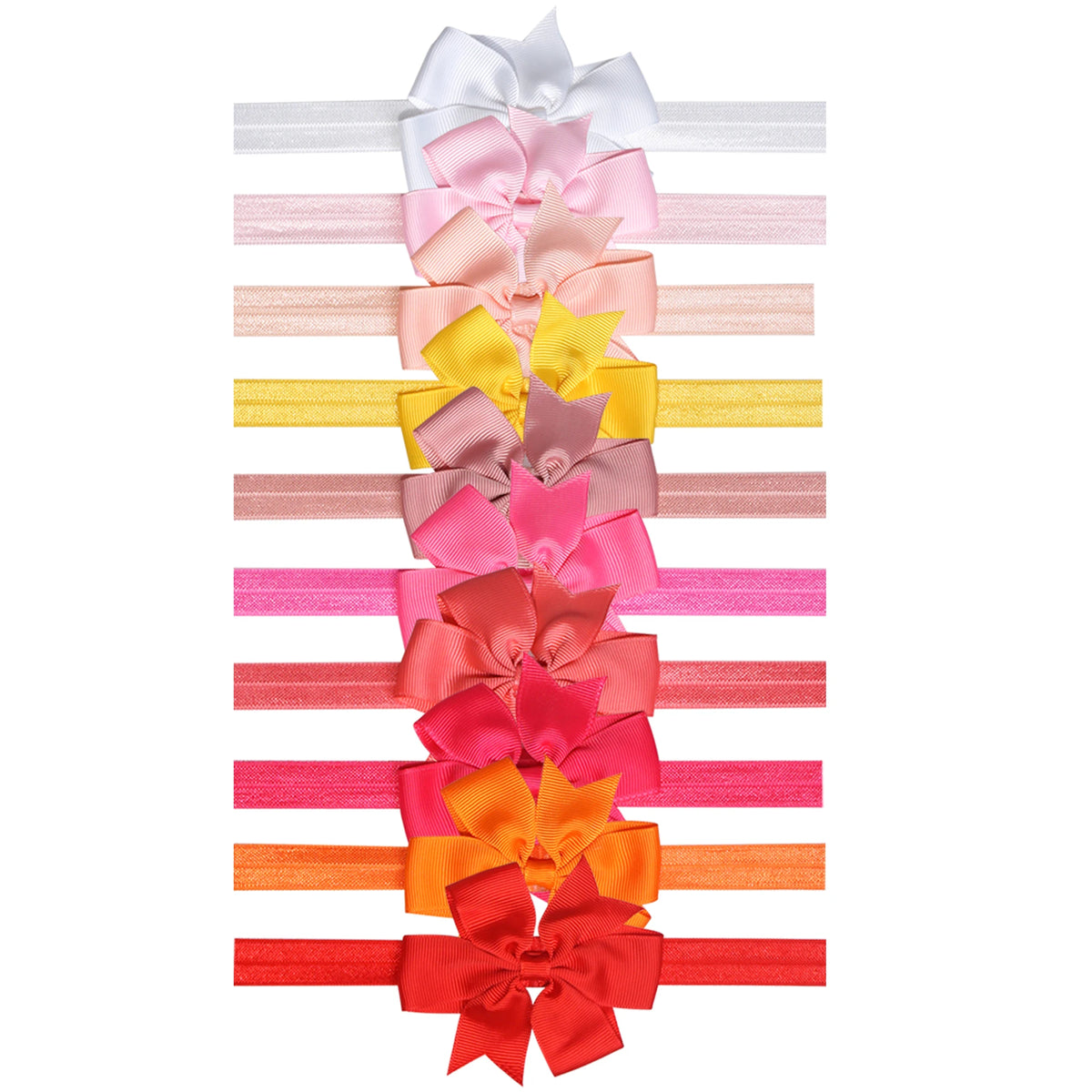10 Pieces Baby Girls Headbands 3 Inch Grosgrain Ribbon Hair Bows Headbands for Baby Girls Infants Kids and Toddler