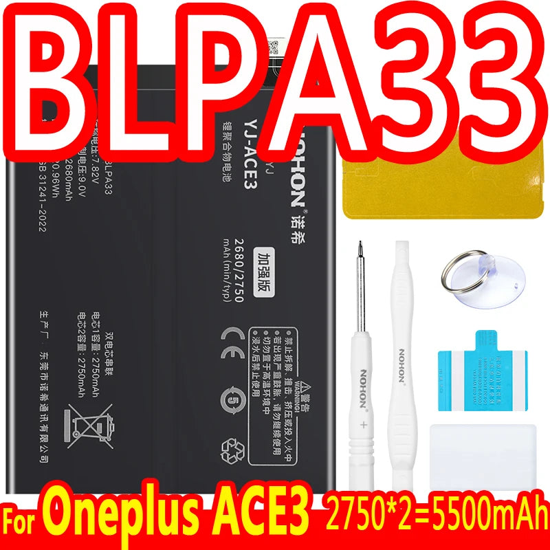 NOHON Battery For Oneplus 10 Pro 9 8 7 6 5 8T 7T 6T 5T 9RT 9R 10R Battery For One Plus BLP899 BLP827 BLP699 BLP685 BLP801 BLP861