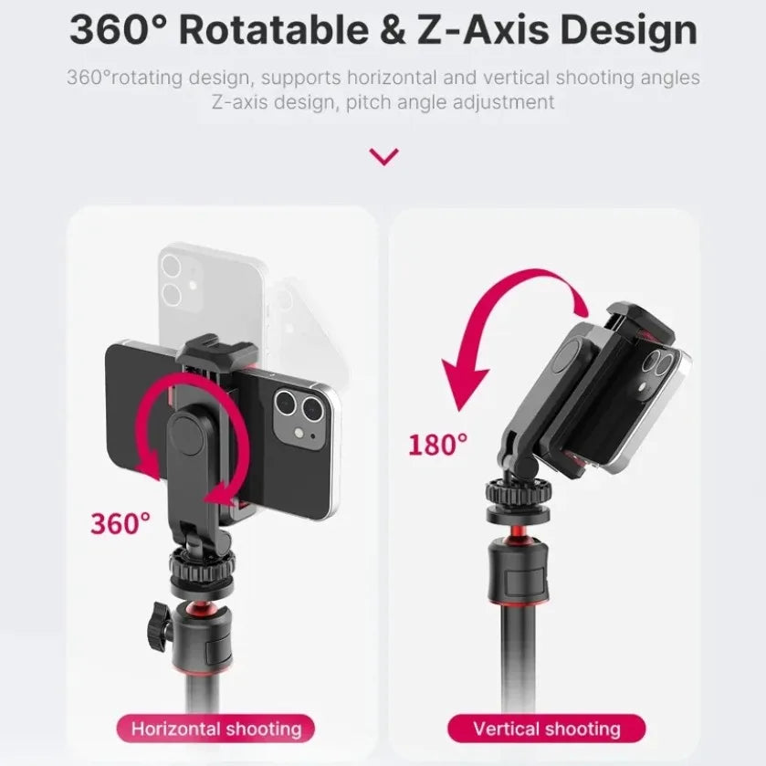 XIKCU 360 ° Adjustable Double Head Cold Boots Hot Boots Mobile Phone Clip SLR Mirrorless Camera and Mobile Phone Fixed Bracke