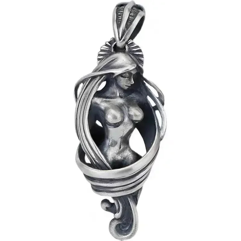 Vintage Silver Color Angel Wings Pendant Necklace Men Women Statement Punk Street Accessories Stainless Steel Chain Jewelry